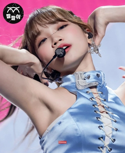 겨신감 넘치는 자세 취하는 르세라핌 채원