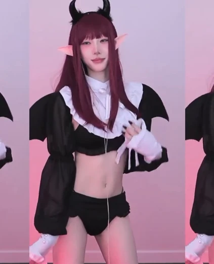 주콩콩 복부 배꼽 서큐버스 코스프레