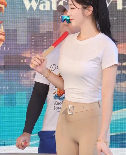 치어리더 안지현 허벅지 시스루 흰티 레깅스 Y존